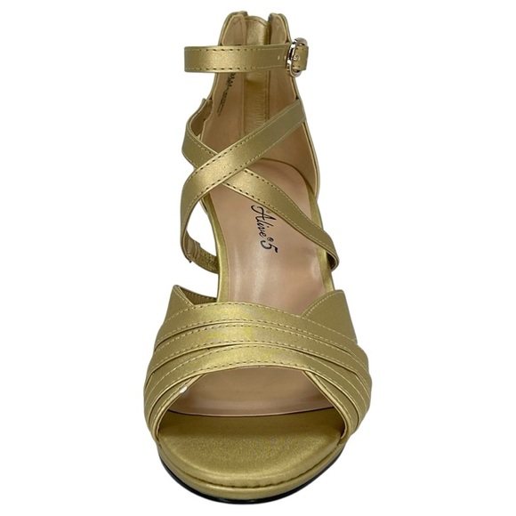 Easy Street Crissa Gold Satin Strappy Womens Heels Size 9.5M - Picture 6 of 15